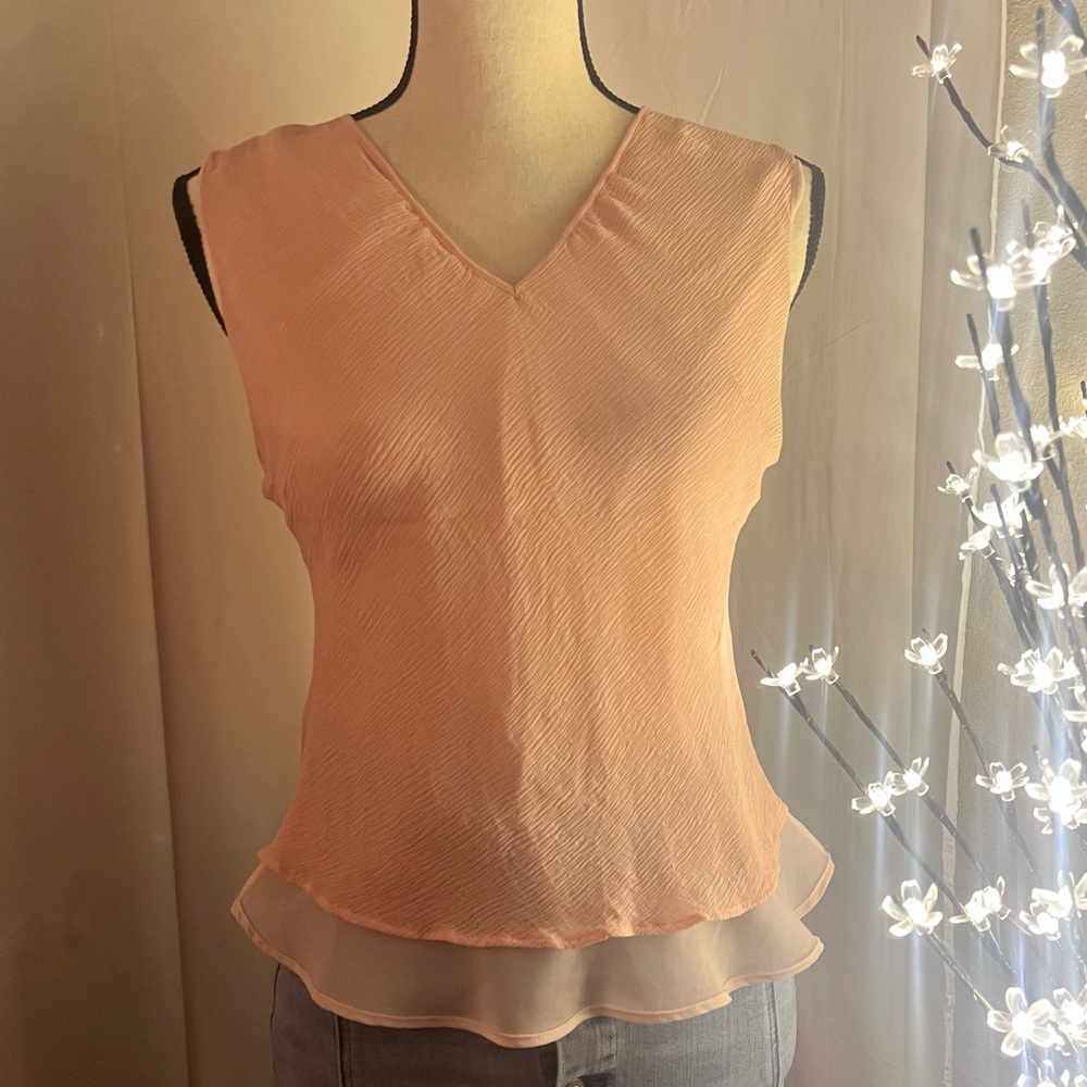 Vintage Merona Pink Textured V-Neck Top